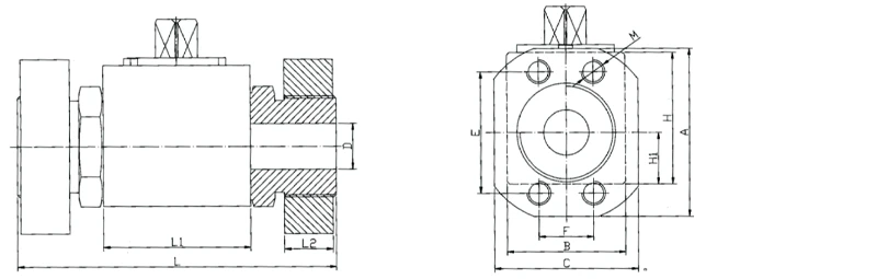 Size of KHBG Hydraulic Ball Valve