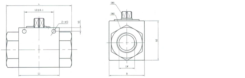 Size of VH2V Two way Hydraulic Ball Valve