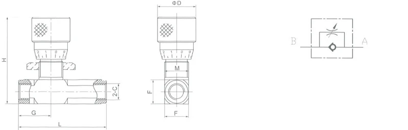 size of Unidirectional Throttle Valve