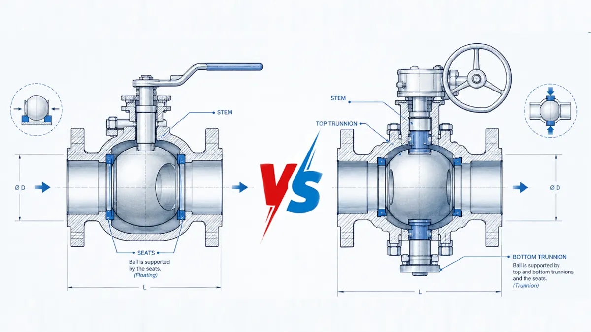 floating ball valve vs trunnion ball valve