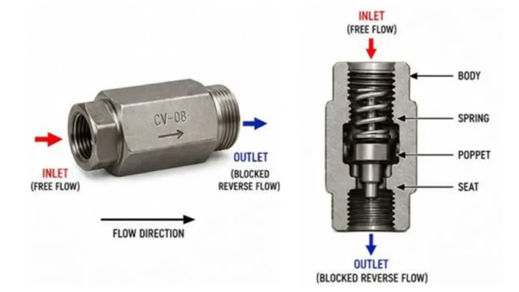 hydraulic check valve failure