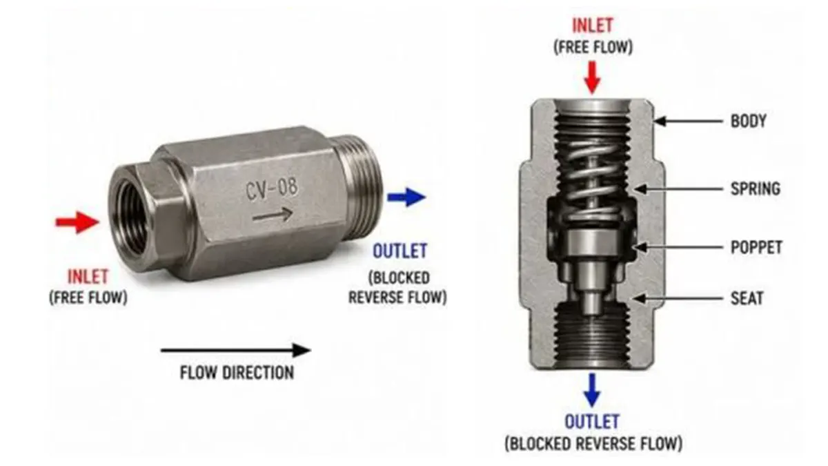 hydraulic check valve failure