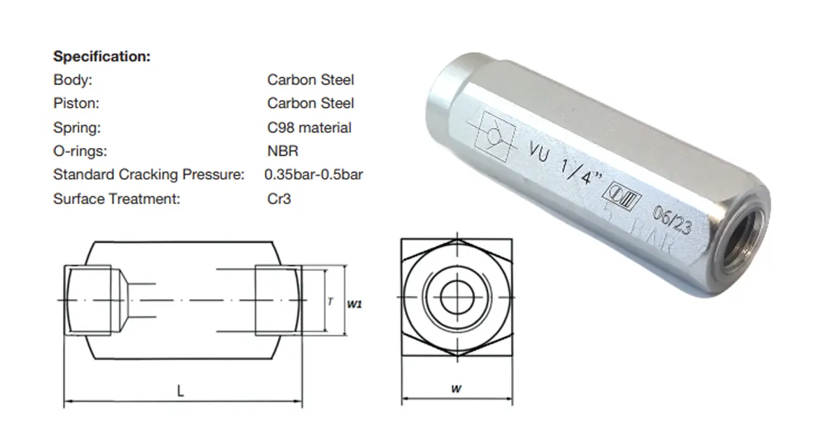 hydraulic check valve design