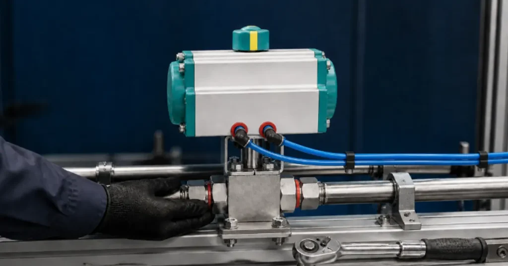pneumatic ball valve installation
