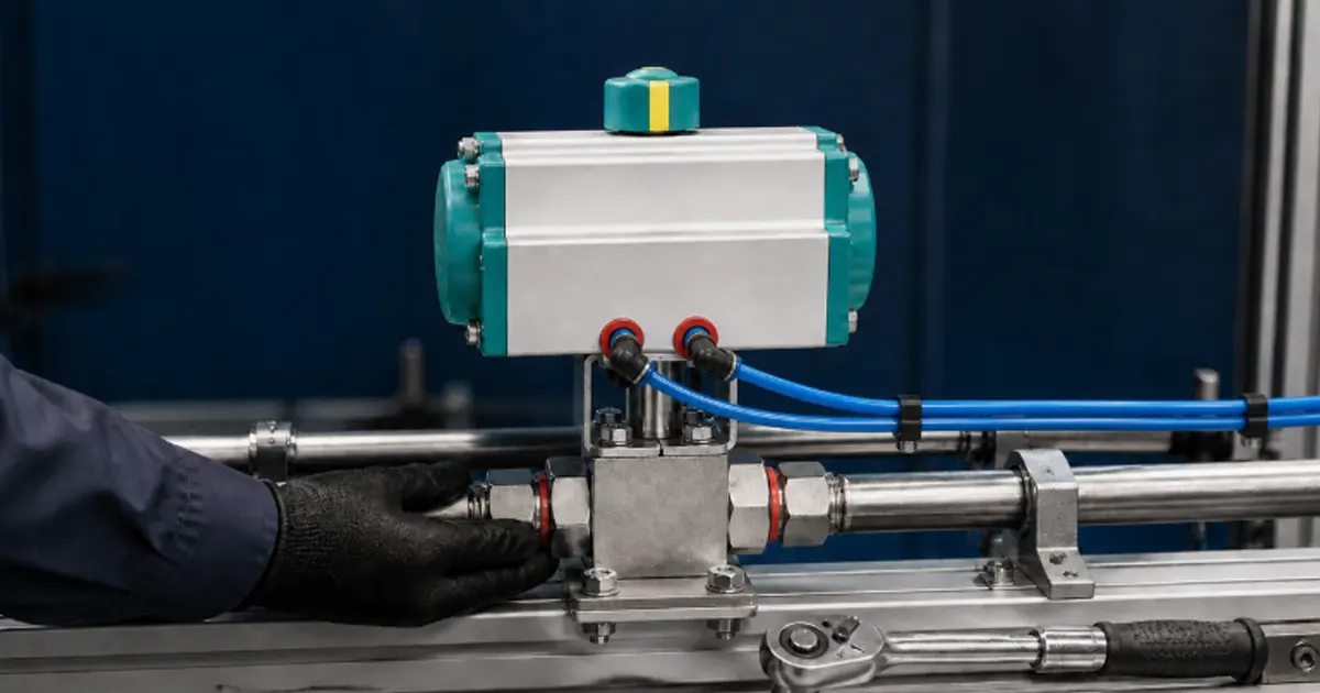pneumatic ball valve installation